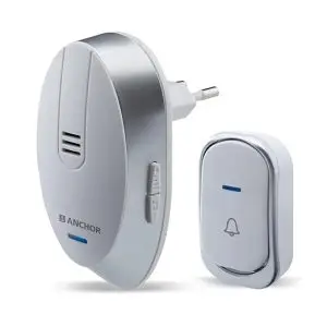 Anchor by Panasonic Wireless Doorbell | 45 Melodies | 120m Range | Cordless Calling Bell for Home & Office (22730)