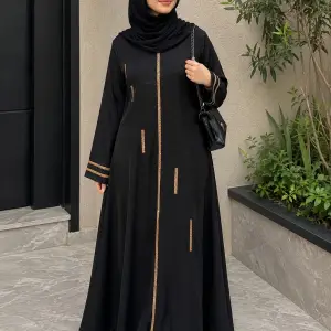 Premium Black Front Open Abaya for Women