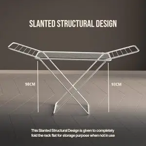 Foldable Mild Steel Cloth Drying Stand | 42 Feet Drying Capacity with 20 Rails