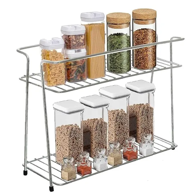 Craftland 2 Tier Spice Rack Organizer | Multipurpose Countertop Storage Rack for Kitchen, Bathroom & Home