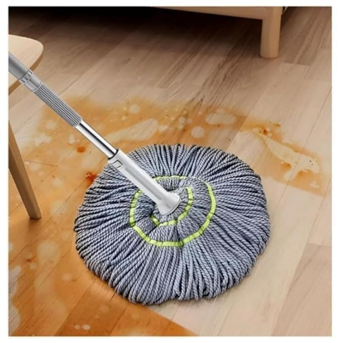 Premium Microfiber Floor Cleaning Mop | 360° Spin Twist Mop with Adjustable Handle | Super Absorbent Cotton Head for Wet & Dry Cleaning