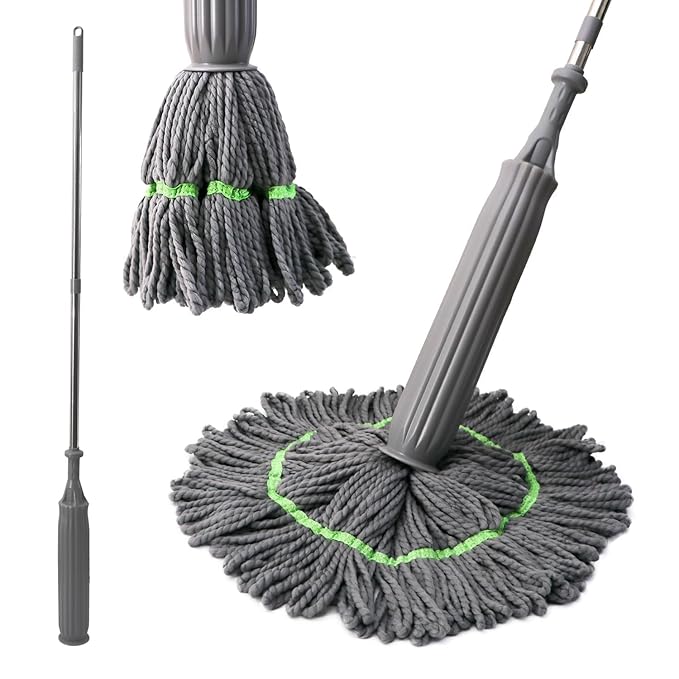 Mop for Home Cleaning Floor 2 in 1 Dehydrated Floor Cleaning Mop Stick || Self-Wringing || Mopper Stick Microfiber Wet and Dry Mops for Home/Bathroom/Offfice/Kitchen – Grey Color
