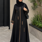 Premium Black Front Open Abaya for Women